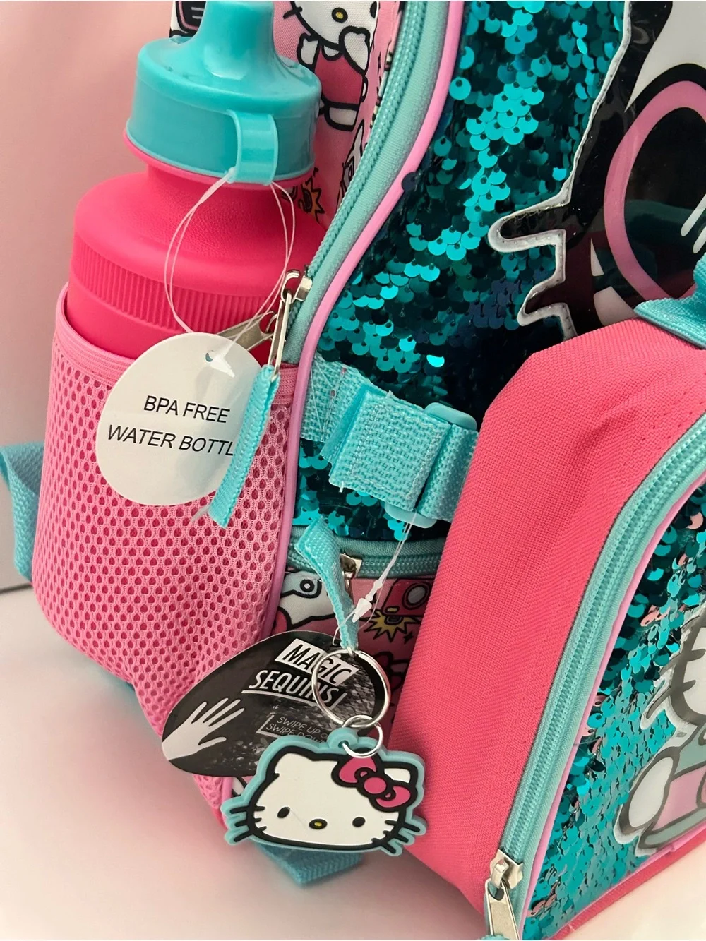 Hello Kitty Kids Backpack & Lunch Bag water bottle 5 Piece Set - NWT